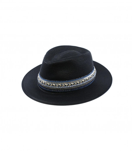 Flechet navy blue straw hat